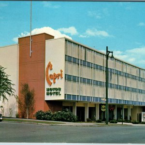 c1960s Vancouver BC Capri Motor Hotel Postcard Robson St Mid-Century Grant-Mann