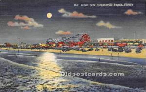 Moon over Jacksonville Beach Florida, FL, USA Unused 