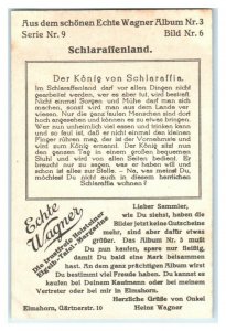 The King of Schlaraffia, Schlaraffenland, Echte Wagner German Trade Card *VT31R