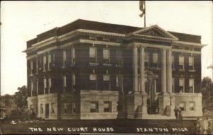 Stanton MI New Court House c1910 Real Photo Postcard