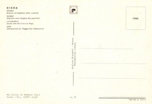 Postcard Siena Duomo Cathedral Inside The Districts Flags Italy