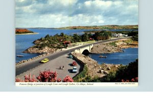 Postcard Chrome Pontoon Bridge Junction Lough Conn Lough Cullen Co Mayo Ireland