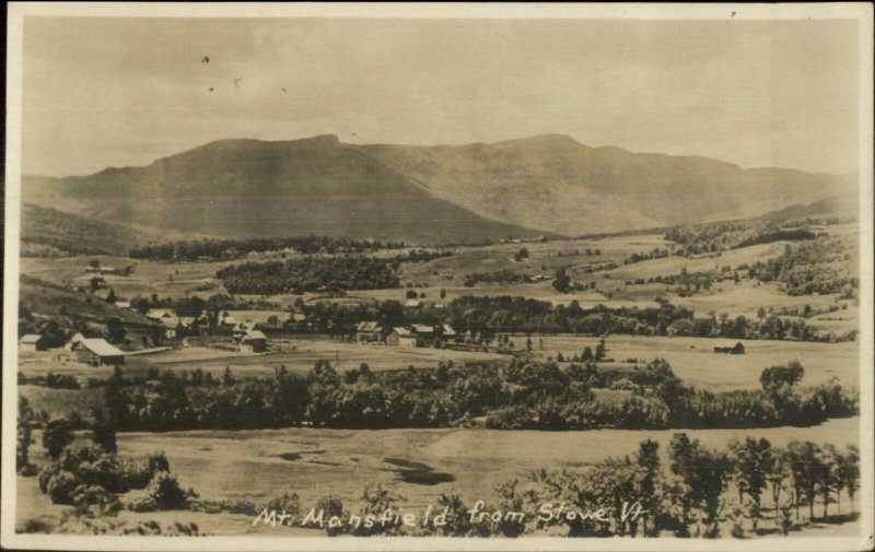 Mt. Mansfield VT From Stowe 1923 Used Real Photo Postcard