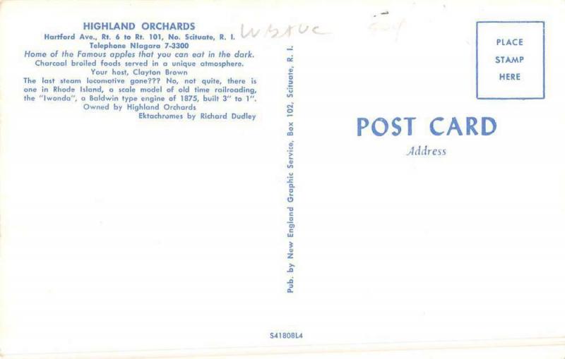 Scituate Rhode Island Highland Orchards Multiview Vintage Postcard K47817