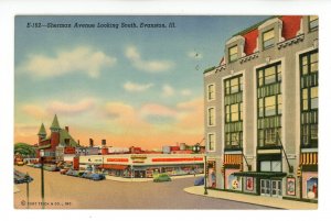 IL - Evanston. Sherman Avenue looking South circa 1941