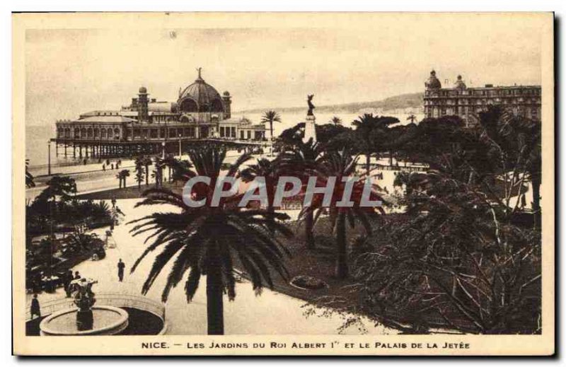 Postcard Old Nice Gardens of King Albert 1st and the palace of the Jetee