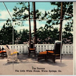 c1950s Warm Springs, GA Little White House Terrace Teich Linen Chrome Repro A221