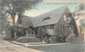 St. Peter's Episcopal Church, Rockland, ME c1910s Hand-Colored Vintage Postcard