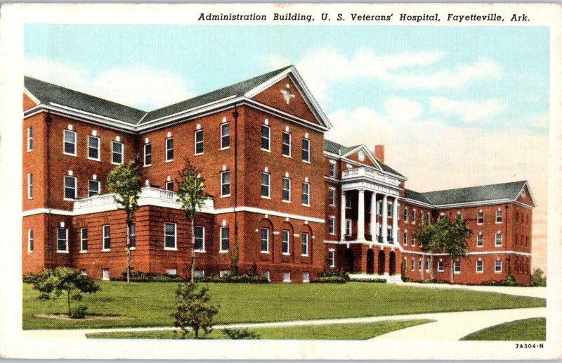 US Veterans Hospital Administration Building Fayetteville Arkansas Postcard