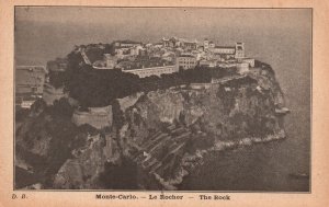 Vintage Postcard 1920's Monte Carlo Le Rocher The Rock Of Monaco Monolith