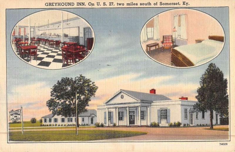 Somerset Kentucky Greyhound Inn Multiview Antique Postcard K46759