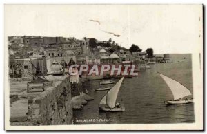 Israel - Tiberias from the lake - Sailboat - saliboat - boat - boat - Old Pos...