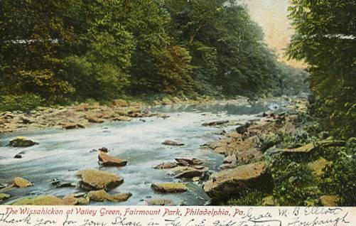 PA - Philadelphia. Fairmount Park, Wissahickon Creek at Valley Green