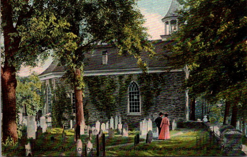New York Tarrytown-On-Hudson Old Dutch Church Sleepy Harbor View From Old Cem...