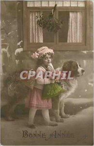 Old Postcard Happy Valentine Dog Enfnat