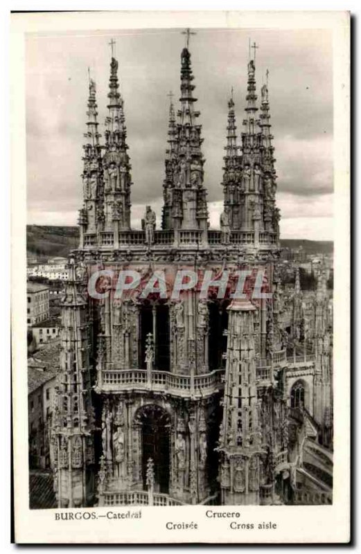 Old Postcard Burgos Cathedral Crucero Croisee Cross aisle