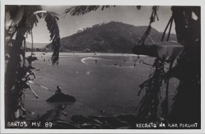 Brazil Santos Recanto Na Ilha Porchat Vintage RPPC C067