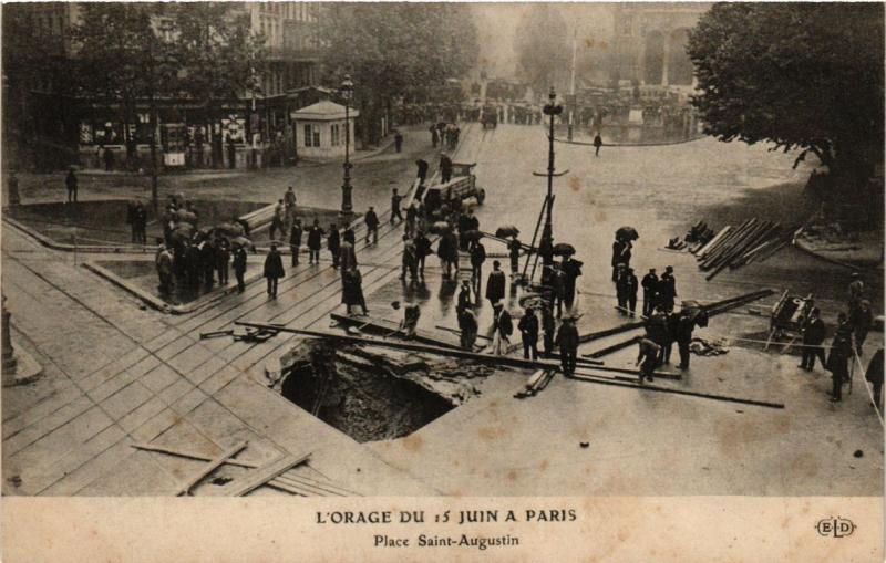 CPA L'ORAGE DU 15 JUIN a PARIS (8e) La Place St-Augustin (193115)