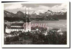 Modern Postcard Luzern und die Alpen