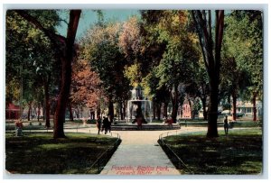 c1950 Fountain Bayliss Park Pathways Tour Trees Council Bluffs Iowa IA Postcard