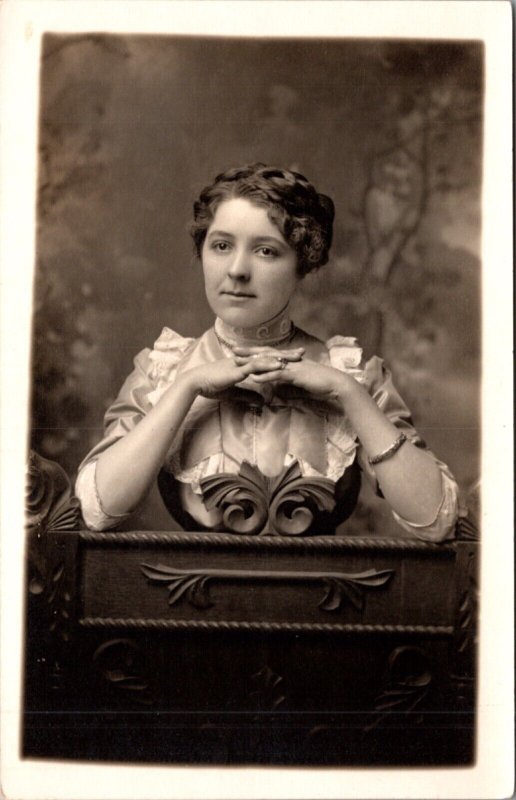 Real Photo Postcard Portrait of a Beautiful Well Dressed Woman