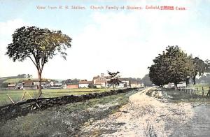 View of Rail Road Station, Church Family Enfield, Connecticut CT USA Shaker U...
