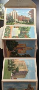 Unused Linen Souvenir Folder w/9 Double sided pics Rochester MN LB