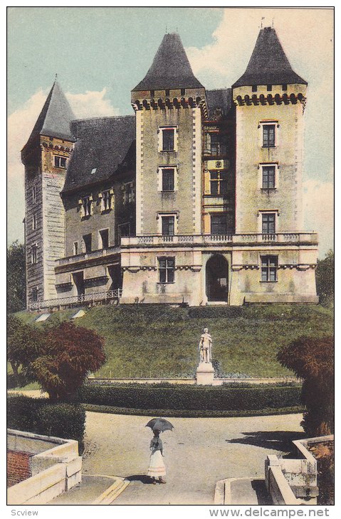 Le Chateau Et La Statue De Gaston Phebus, Pau, France, 1900-1910s ...