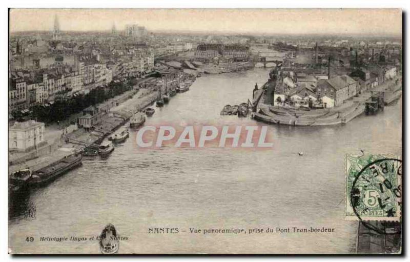 Ancenis - Panoramic View taken Transporter Bridge - Old Postcard