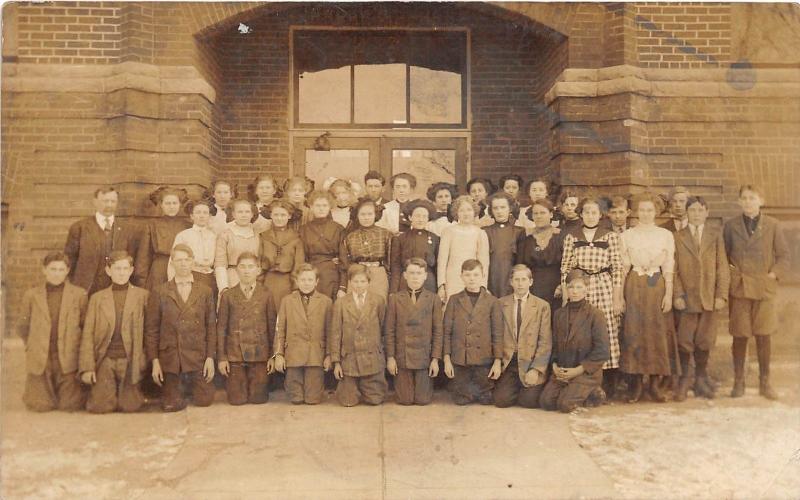 E44/ Yorktown? Indiana In Real Photo RPPC Postcard 1911 Freshmen School Students