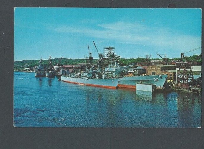 Post Card Bath Maine Ship Building Plant Of The Bath Ironworks W/Ship