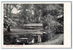 1905 Scenic View City Park Bridge River Kokomo Indiana Vintage Antique Postcard