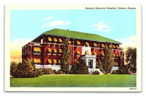 Ransom Memorial Hospital Ottawa Kansas Postcard