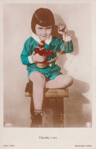 Davey Lee on Telephone Child Movie Star German Postcard