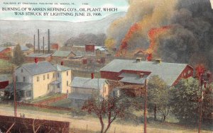 Warren Pennsylvania Warren Refining Co Oil Plant Fire Disaster Postcard AA75335