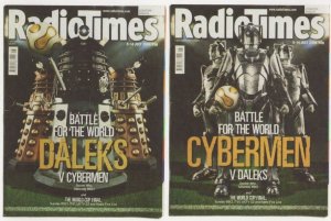Radio Times & The Daleks Cybermen TV Show Radio Times Postcard