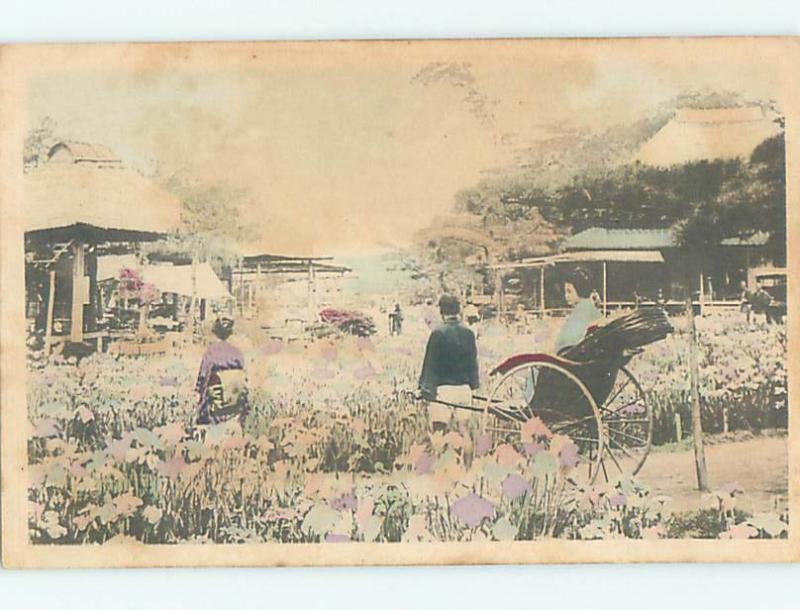 Pre-1907 WOMAN IN RICKSHAW CART Country Of China hJ6562