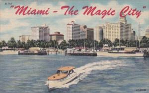 Florida Miami The Magic City Waterfront View Curteich