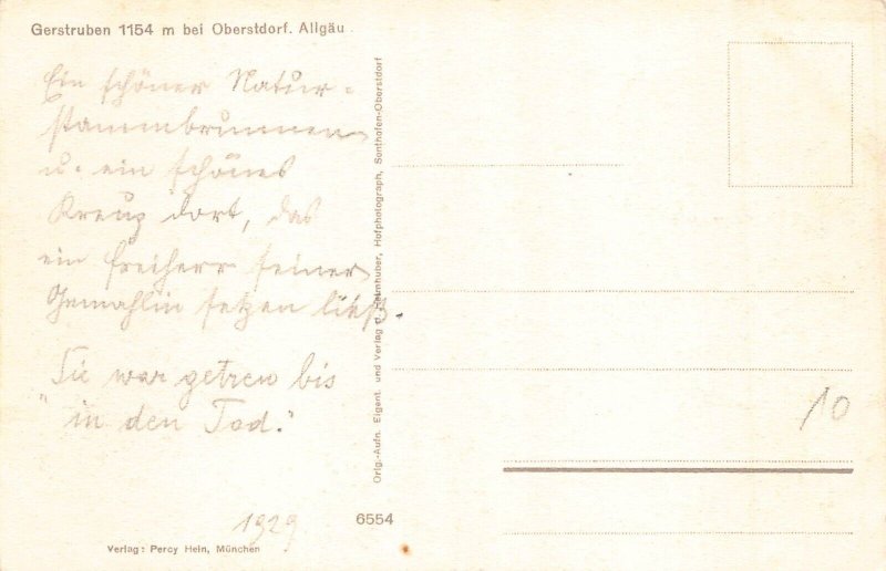 L168 Germany Gerstruben Oberstdorf Allgaeu Mountain vintage postcard