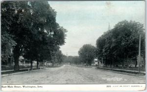 WASHINGTON, Iowa  IA ~ EAST MAIN STREET Lemmon's Pharmacy Advertising  Postcard