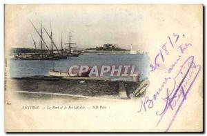 Old Postcard Fort Reille Antibes Yacht Sailing