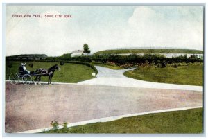 c1910 Grand View Park Horse Carriage Sioux City Iowa IA Vintage Antique Postcard