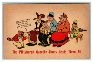 Vintage 1910's Comic Postcard Pittsburgh Gazette Times Newspaper Comics COOL