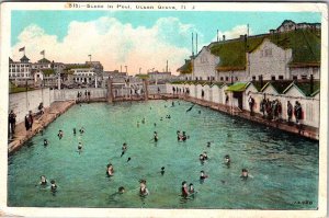 Postcard SWIMMING POOL SCENE Ocean Grove New Jersey NJ AM0630