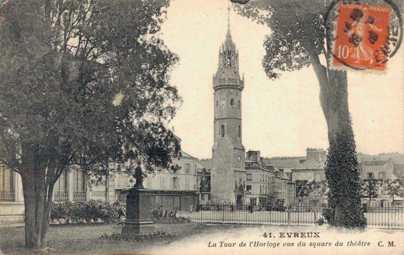 France Evreux - La Tour de l'Horloge, vue du Square du Théátre 02.52