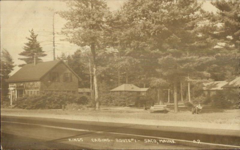 Saco ME King's Cabins Route 1 Real Photo Postcard