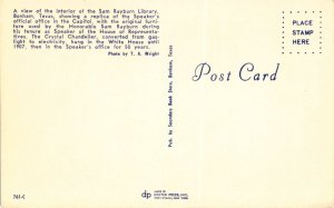 Sam Rayburn Library, Bonham, Texas, Speaker's official office, Postcard