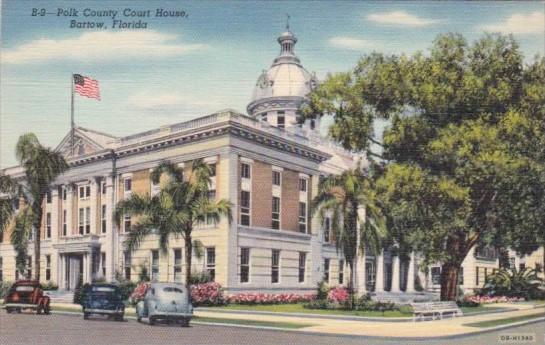 Florida Bartow Polk County Court House 1947 Curteich