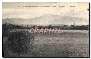 Old Postcard General view of Mont Ventoux (1908 m asl) has taken for 22 km