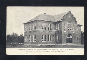 MOUND VALLEY KANSAS HIGH SCHOOL BUILDING 1909 VINTAGE POSTCARD